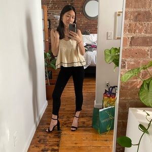 Rag & Bone Black Asymmetrical Raw Hem Skinny Jeans